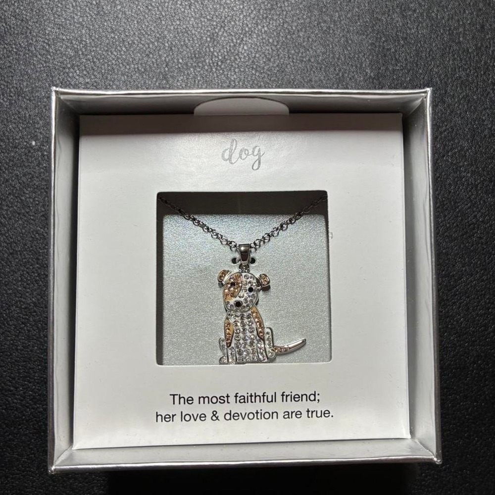 Kohls Silver Tone Dog Pendant Necklace Diamond Accents 18 Inch 26159902